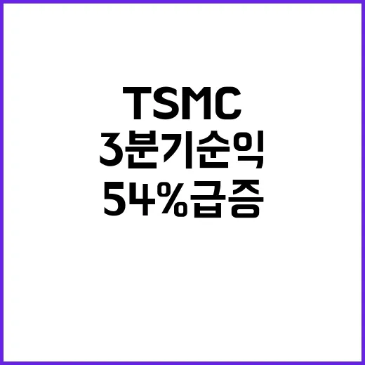 TSMC 3분기 순익 54% 급증 이유는?