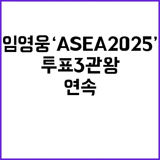 임영웅 ‘ASEA 2025’ 투표 3관왕 연속 달성!