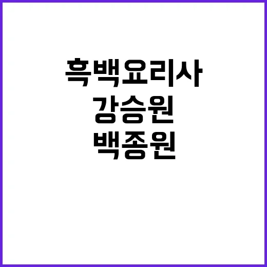 “흑백요리사” 강승원 백종원 질문에 웃음 터뜨려!