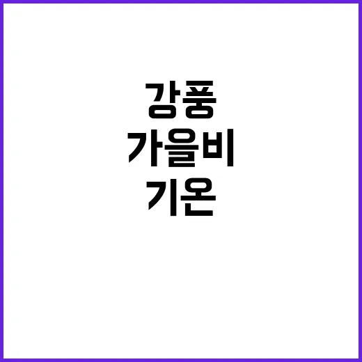 가을비 강풍으로 기온 뚝…날씨 예보 공개!