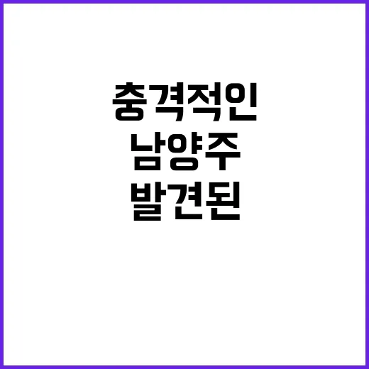 남양주에서 발견된 노모와 아들 충격적인 사연!