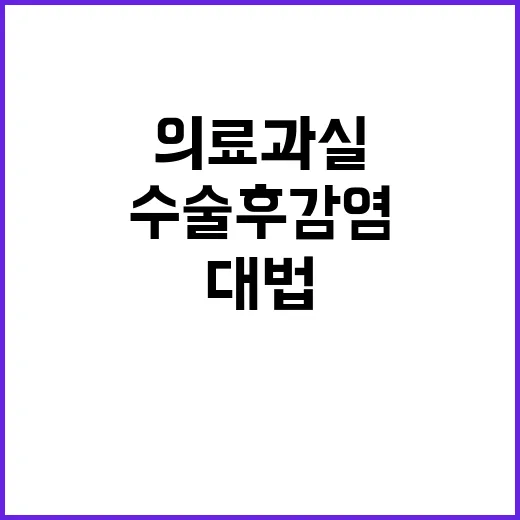 “수술 후 감염 대법의 의료과실 결정은?”