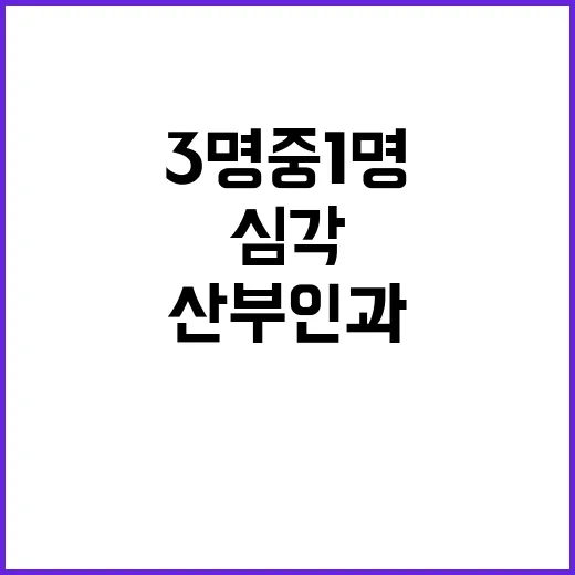 전문의 3명 중 1명 경북 산부인과 심각!