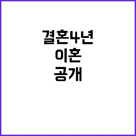 김민재 결혼 4년 만의 이혼 소식 공개!