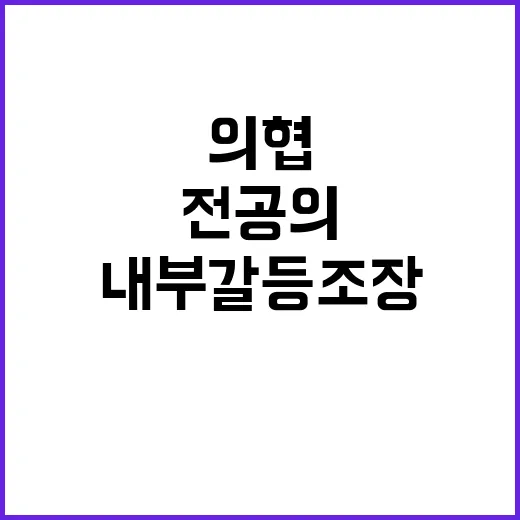 전공의 비판 의협 내부 갈등 조장 사실 공개!