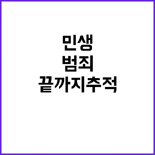 민생범죄 “서민 고통 끝까지 추적해 엄벌하겠다”