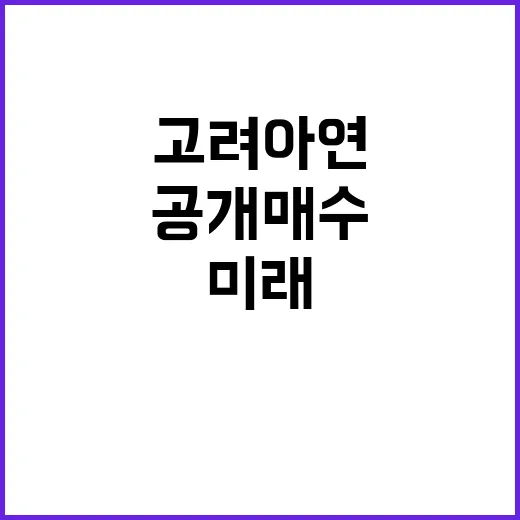 공개매수 D1 고려…