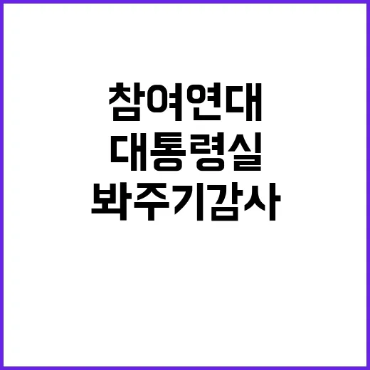 대통령실 의혹 참여연대 “봐주기 감사” 강력 반발!