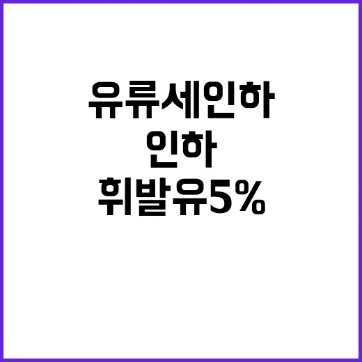 유류세 인하 휘발유 5%·경유 7% 축소!