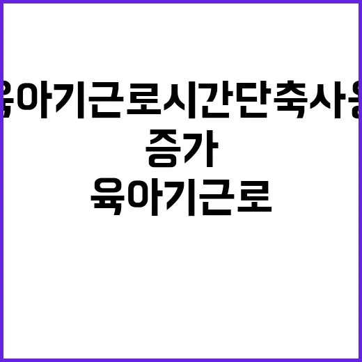 남성 육아기 근로시간 단축 사용 증가 이유!