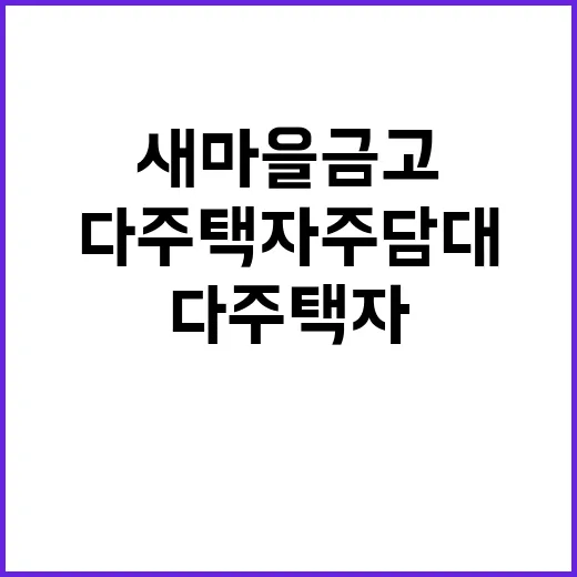 새마을금고 다주택자 주담대 중단 이유는?