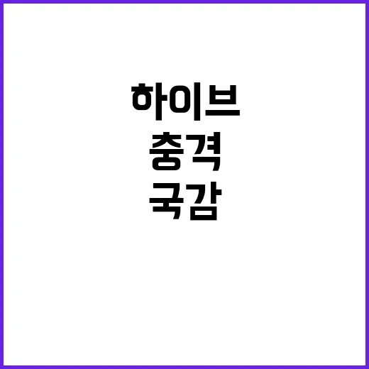 하이브 아이돌 외모 논란으로 국감서 충격 고백!