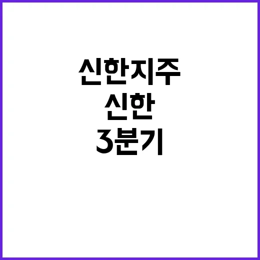 신한지주 3분기 1조2386억 순익 달성 비결!