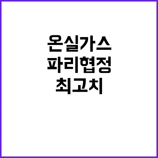 온실가스 최고치 파…