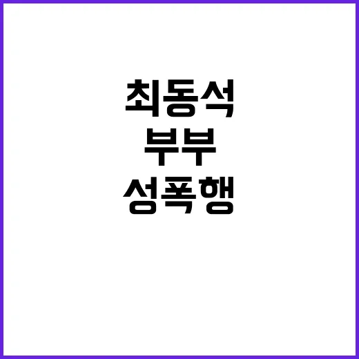 부부 성폭행 수사 시작 최동석 박지윤 접촉 중!