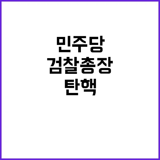 검찰총장 민주당 탄핵 추진 보류 결정 소식!