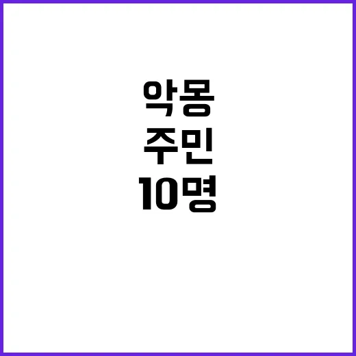 ‘경로당 악몽’ 주민 10명 병원행 무슨 일?