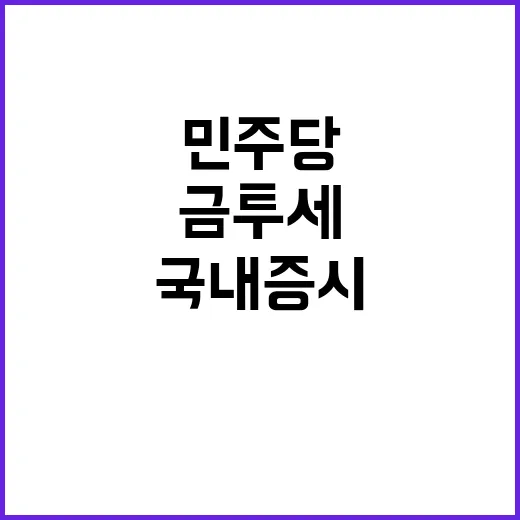 금투세 강행 민주당…