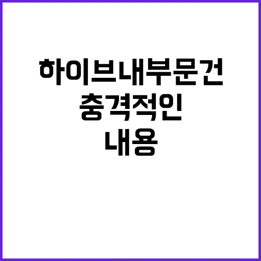 ‘하이브 내부 문건’ 내용 충격적인 진실 공개!