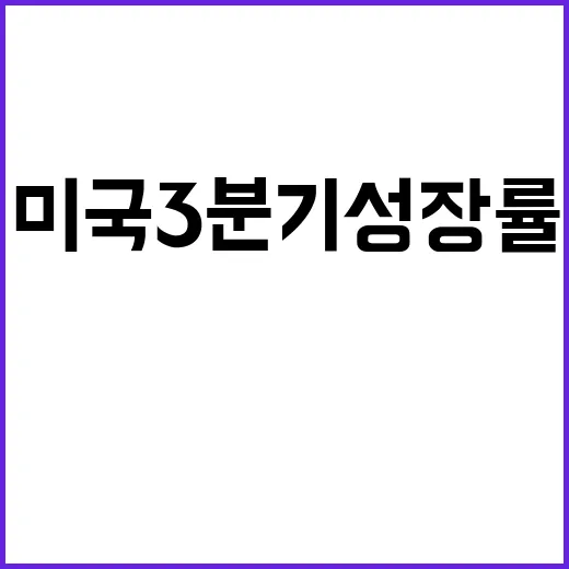 미국 3분기 성장률 소비 덕분에 2.8%!