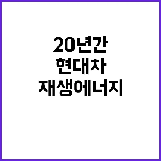 재생에너지 현대차 20년간 100% 사용 선언!