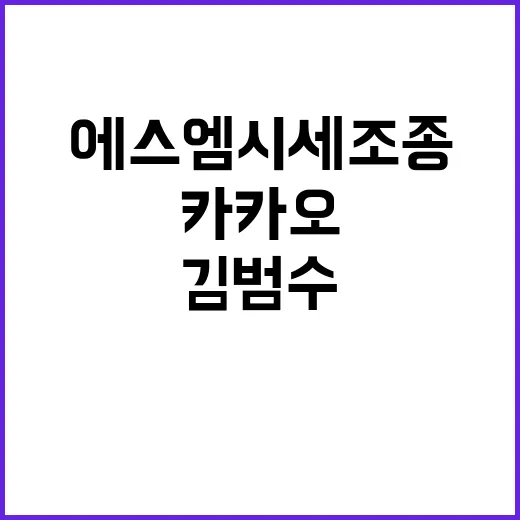 에스엠 시세조종 카카오 김범수 보석 결정!