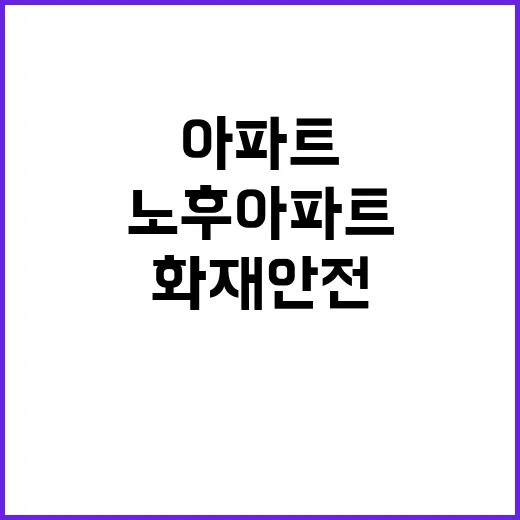 화재안전 개선 노후 아파트 특별 지원 방안 공개!