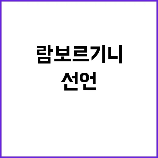 4억 람보르기니 차주 등장 걱정 말아라 선언!