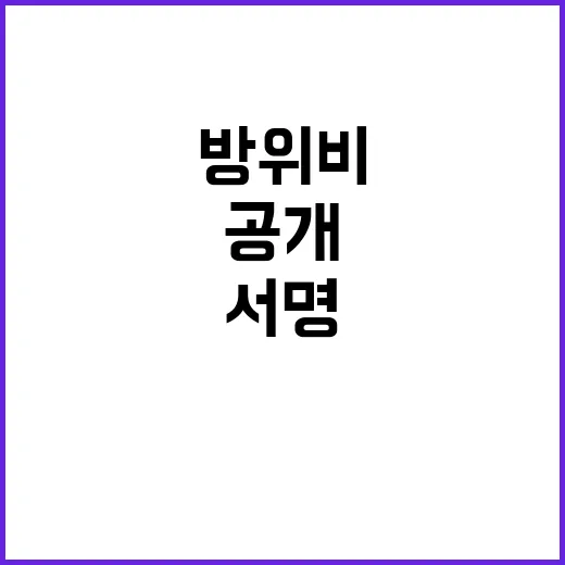 방위비 서명 후 국회 제출 계획 공개!