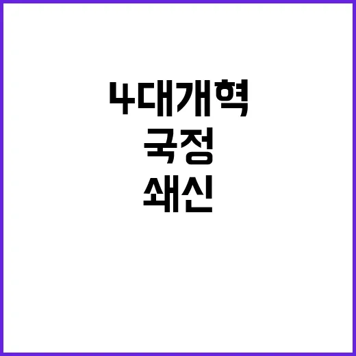 국정 쇄신 4대 개혁 성과 불가능한 이유!