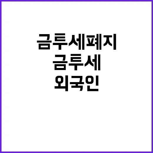 금투세 폐지 외국인과 기관의 대규모 사자!