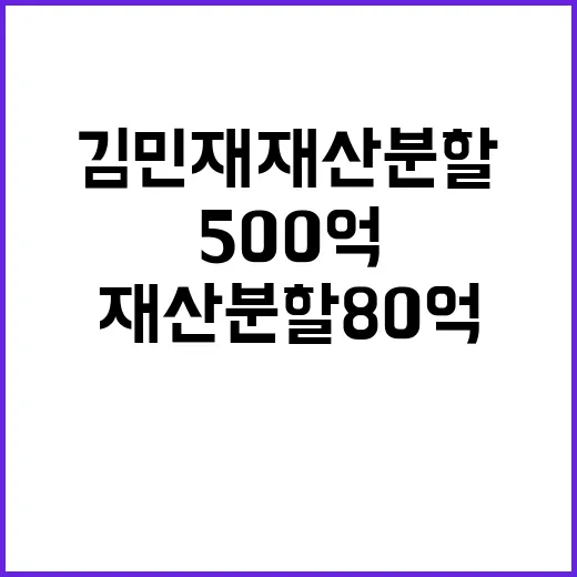 김민재 재산분할 80억과 500억의 진실은?