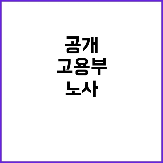 고용부 역사상 최속 노사 분규 해소 사실 공개!