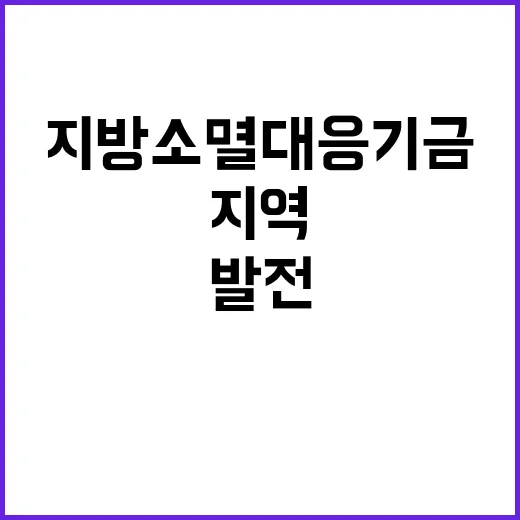 지방소멸대응기금 지역 발전 위한 기회 대공개!