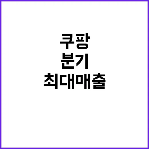 쿠팡 분기 최대 매…