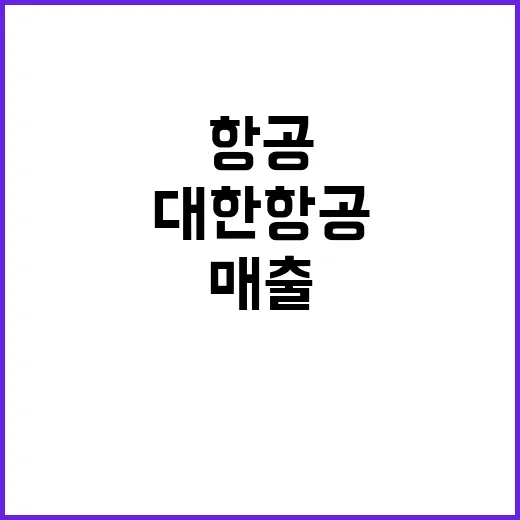 대한항공 역대 최대 매출 소식에 관심 집중!