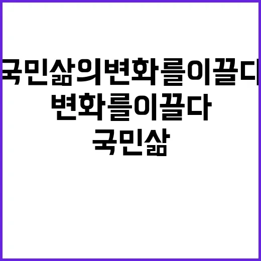 개혁정부 국민 삶의 변화를 이끌다!