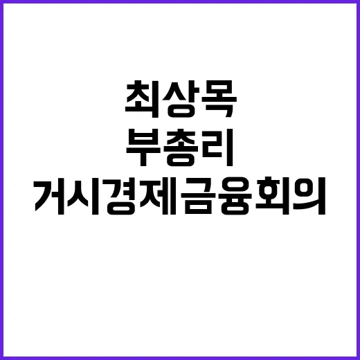 거시경제금융회의 최…