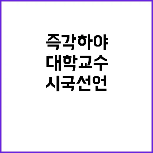 시국선언 대학교수의 즉각 하야 요구 왜?