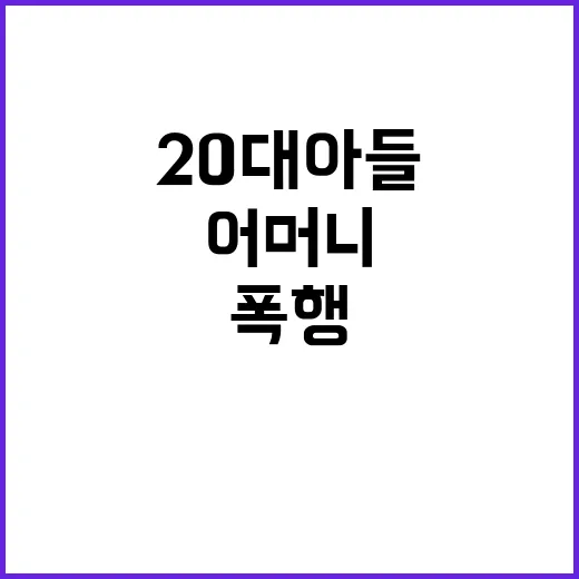 정신질환 어머니 폭행 사건 20대 아들 실형 선고!