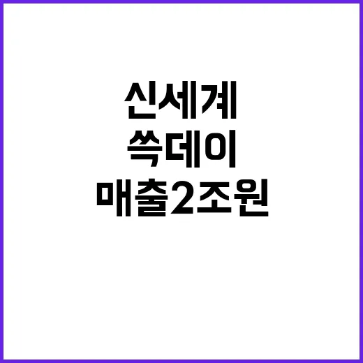 신세계 매출 2조원 쓱데이 신기록 세웠다!