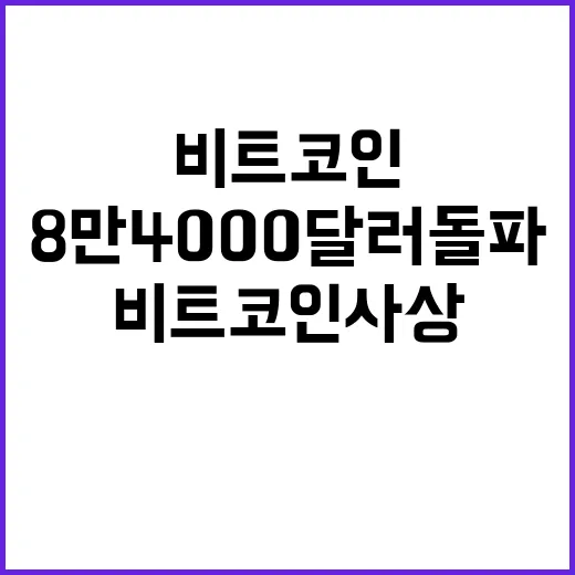 비트코인 사상 첫 8만4000달러 돌파! 놀라운 순간!