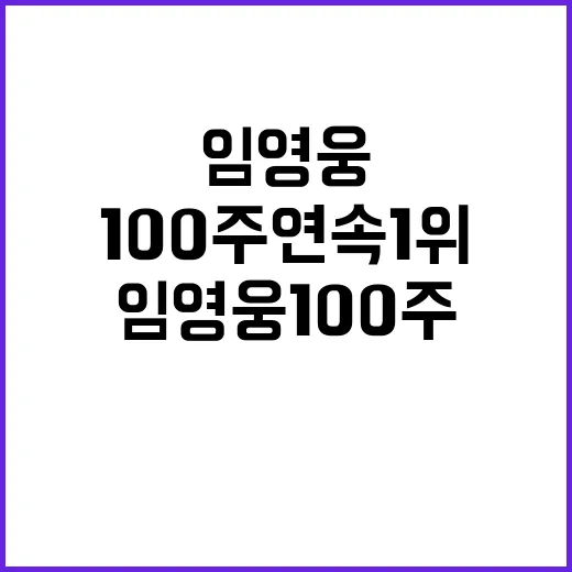 임영웅 100주 연속 1위 도전! 팬들 큰 기대!