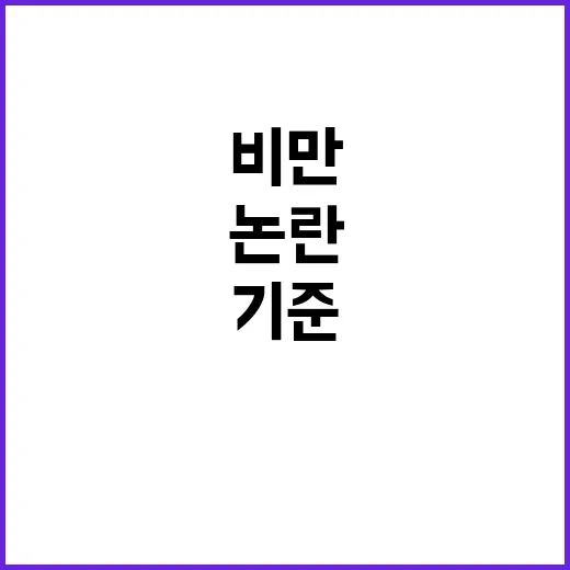 비만 기준 완화 논란의 중심에 다가서다!