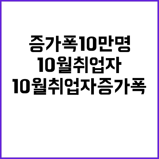 10월 취업자 증가폭 10만명 이하로 감소!