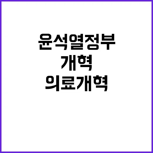 의료개혁 윤석열 정부의 임기 변환점 성과 공개!