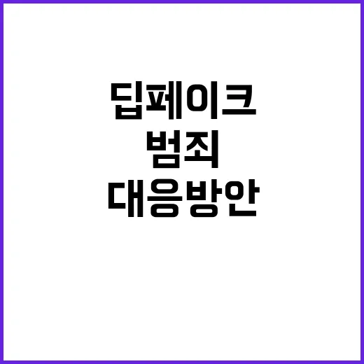 딥페이크 범죄 새로운 대응 방안 공개!