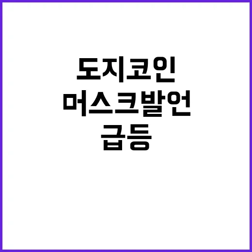 도지코인 머스크 발언에 따라 급등 소식!