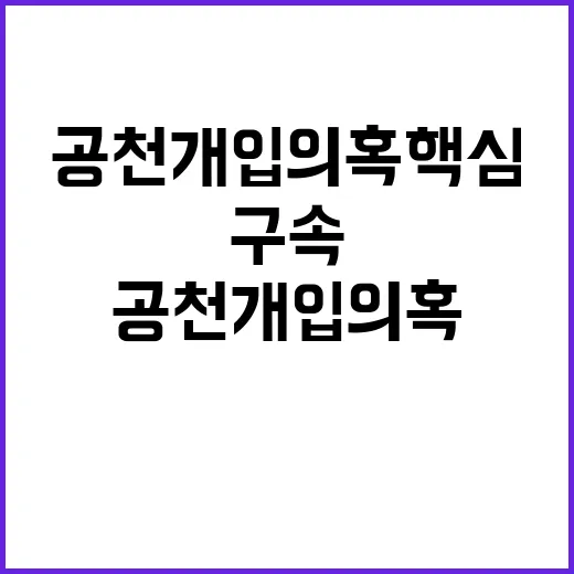 공천 개입 의혹 핵심 인사 구속 소식