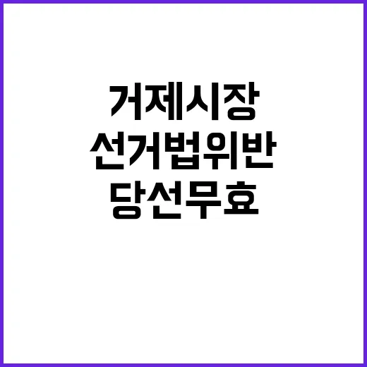 선거법 위반 거제시장 당선무효 파장 예고!